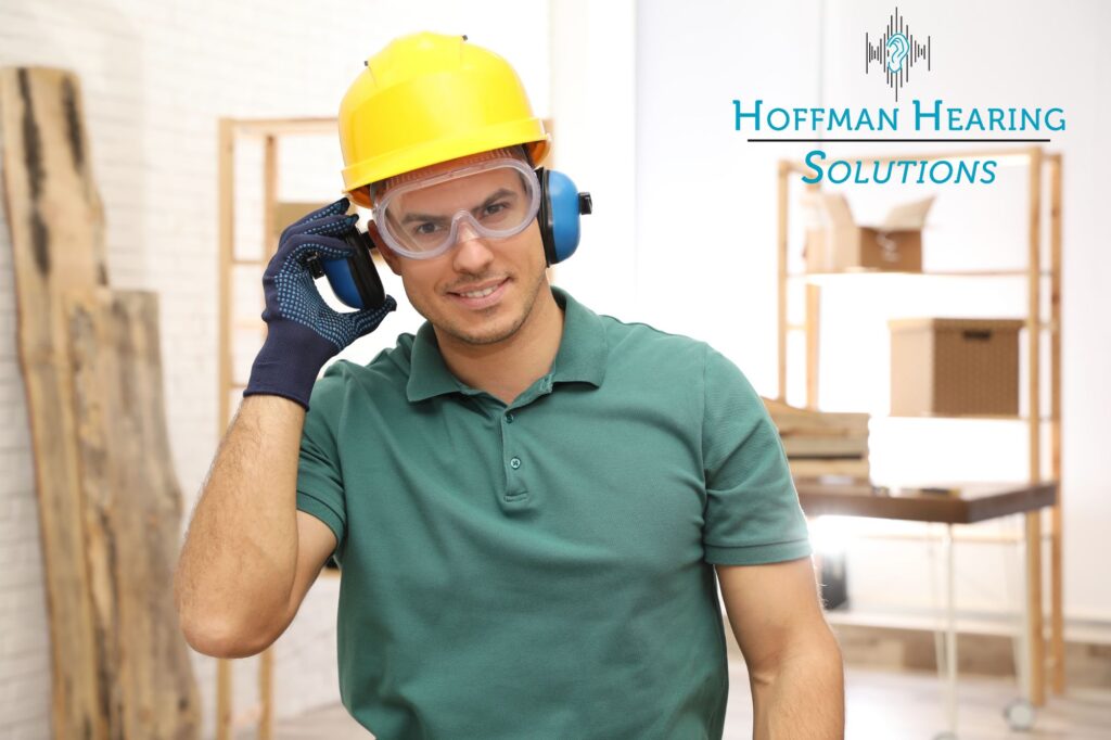 worker wearing hearing protection