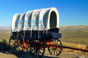 covered wagon on a prairie