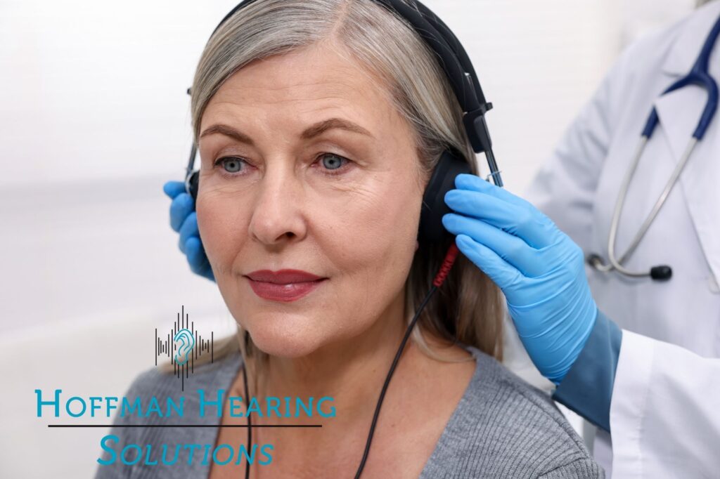 older woman getting her hearing tested
